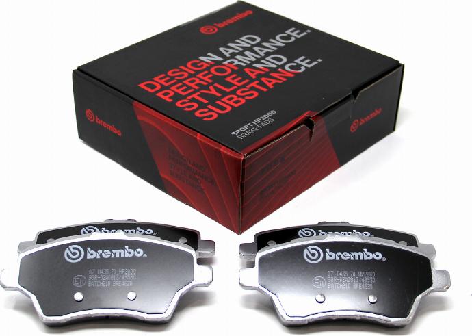 Brembo 07.D435.70 - Комплект високоефективних гальмівних колодок avtolavka.club