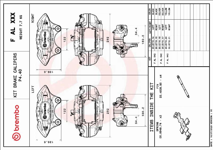 Brembo F AL D42 - Комплект корпусу скоби гальма avtolavka.club