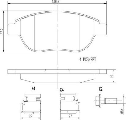 Brembo P61068N - Гальмівні колодки, дискові гальма avtolavka.club