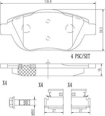 Brembo P61103N - Гальмівні колодки, дискові гальма avtolavka.club