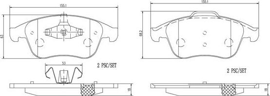 Brembo P68047N - Гальмівні колодки, дискові гальма avtolavka.club