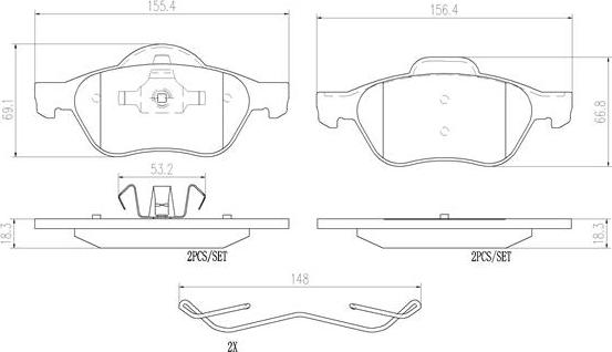 Brembo P68029N - Гальмівні колодки, дискові гальма avtolavka.club