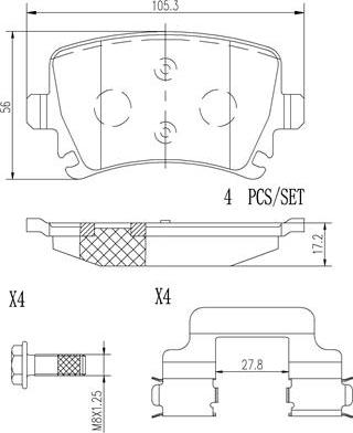 Brembo P85095N - Гальмівні колодки, дискові гальма avtolavka.club