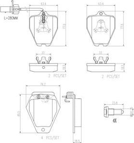 Brembo P85096N - Гальмівні колодки, дискові гальма avtolavka.club