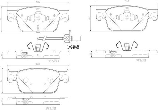 Brembo P85153N - Гальмівні колодки, дискові гальма avtolavka.club