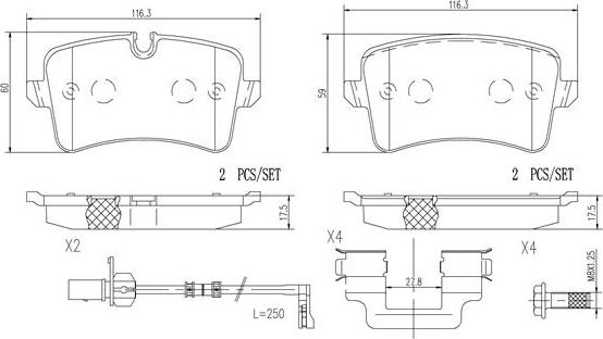 Brembo P85119N - Гальмівні колодки, дискові гальма avtolavka.club