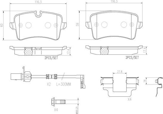 Brembo P85117N - Гальмівні колодки, дискові гальма avtolavka.club