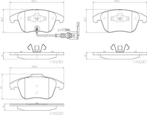 Brembo P85130N - Гальмівні колодки, дискові гальма avtolavka.club