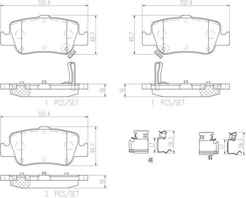 Brembo P83080N - Гальмівні колодки, дискові гальма avtolavka.club