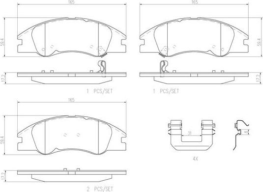 Brembo P30042N - Гальмівні колодки, дискові гальма avtolavka.club