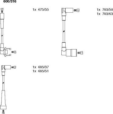 Bremi 600/316 - Комплект проводів запалювання avtolavka.club