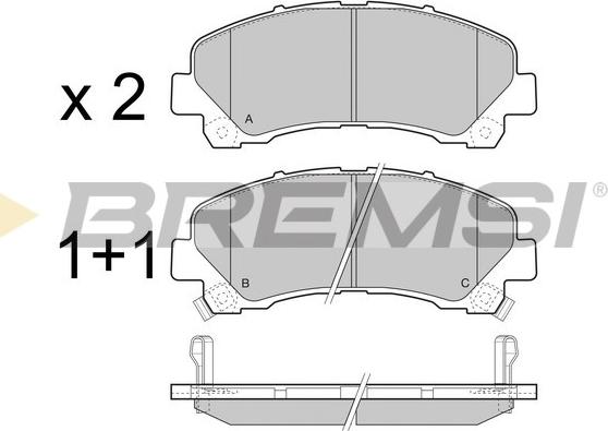 Bremsi BP3442 - Гальмівні колодки, дискові гальма avtolavka.club