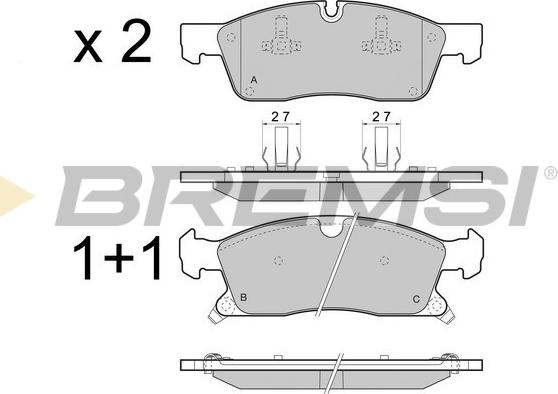 Bremsi BP3460 - Гальмівні колодки, дискові гальма avtolavka.club