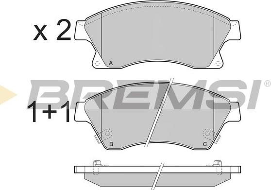 Bremsi BP3404 - Гальмівні колодки, дискові гальма avtolavka.club