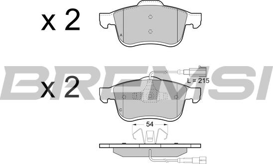 Bremsi BP3413 - Гальмівні колодки, дискові гальма avtolavka.club