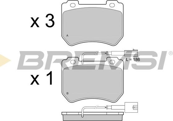 Bremsi BP3412 - Гальмівні колодки, дискові гальма avtolavka.club