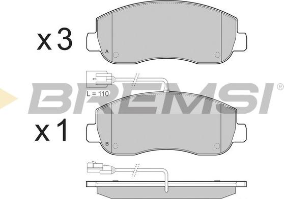 Bremsi BP3439 - Гальмівні колодки, дискові гальма avtolavka.club