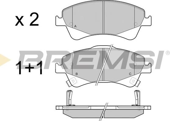 Bremsi BP3422 - Гальмівні колодки, дискові гальма avtolavka.club