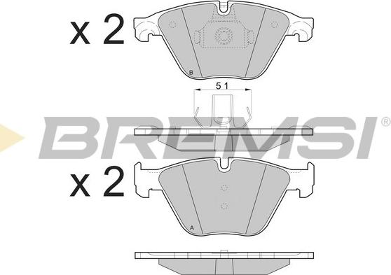 Bremsi BP3500 - Гальмівні колодки, дискові гальма avtolavka.club