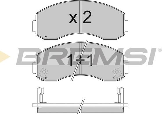 Bremsi BP3044 - Гальмівні колодки, дискові гальма avtolavka.club