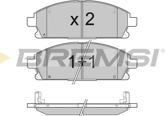 Bremsi BP3068 - Гальмівні колодки, дискові гальма avtolavka.club