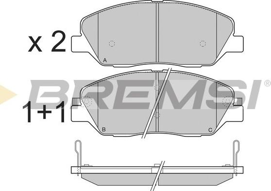 Bremsi BP3313 - Гальмівні колодки, дискові гальма avtolavka.club