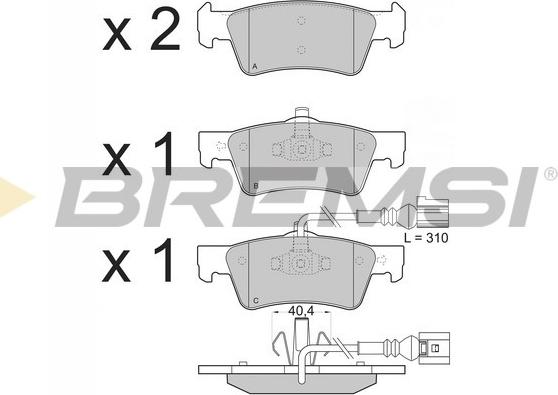 Bremsi BP3372 - Гальмівні колодки, дискові гальма avtolavka.club