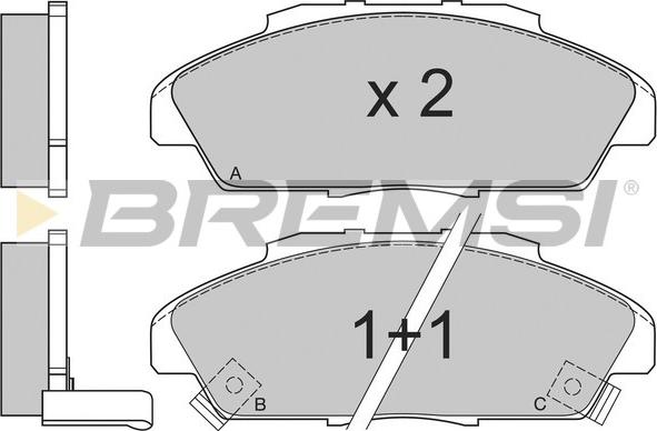 Bremsi BP2519 - Гальмівні колодки, дискові гальма avtolavka.club