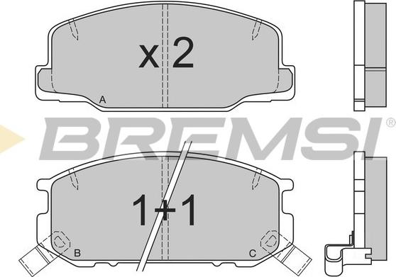 Bremsi BP2537 - Гальмівні колодки, дискові гальма avtolavka.club