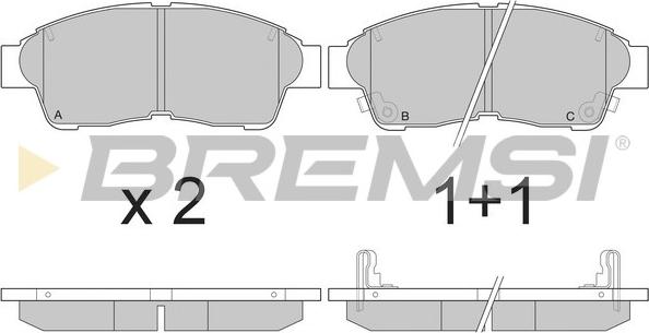 Bremsi BP2526 - Гальмівні колодки, дискові гальма avtolavka.club