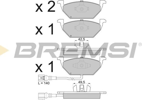 Bremsi BP2848 - Гальмівні колодки, дискові гальма avtolavka.club