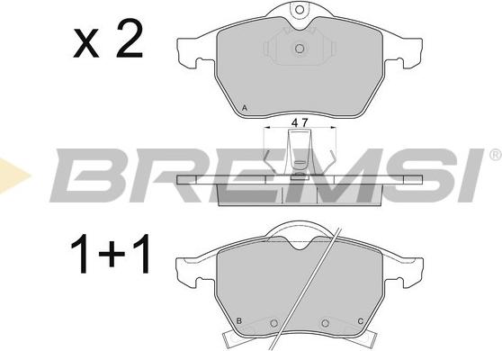 Bremsi BP2813 - Гальмівні колодки, дискові гальма avtolavka.club