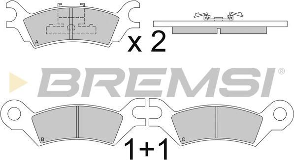 Bremsi BP2251 - Гальмівні колодки, дискові гальма avtolavka.club