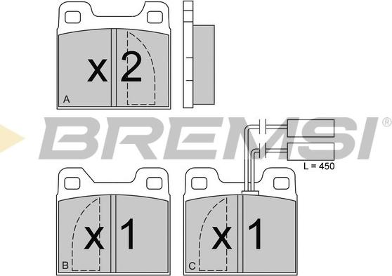 Bremsi BP2225 - Гальмівні колодки, дискові гальма avtolavka.club
