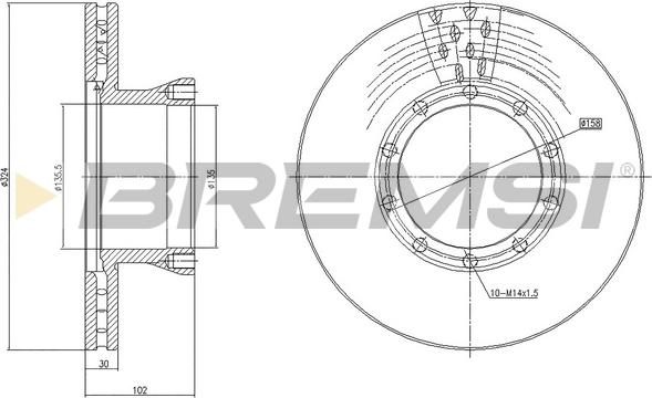 Bremsi CD5143V - Гальмівний диск avtolavka.club