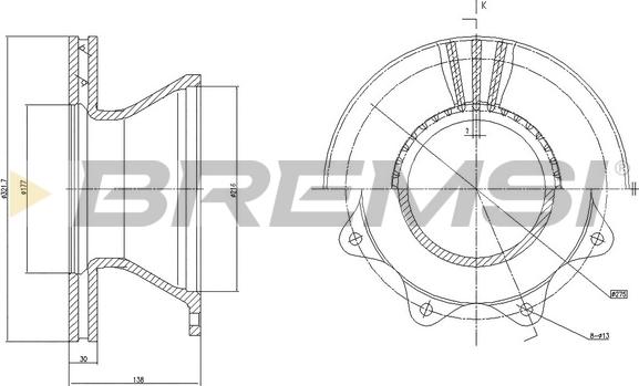 Bremsi CD5142V - Гальмівний диск avtolavka.club