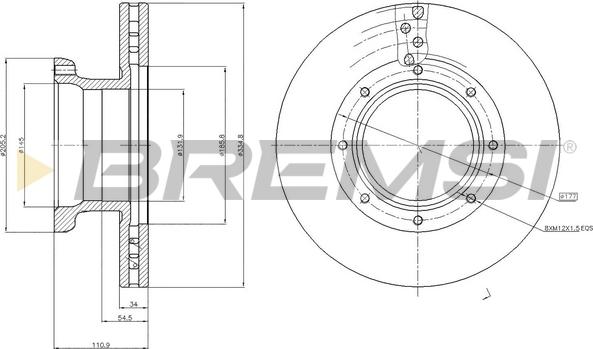 Bremsi CD5187V - Гальмівний диск avtolavka.club