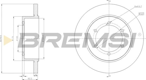 Bremsi CD5369S - Гальмівний диск avtolavka.club