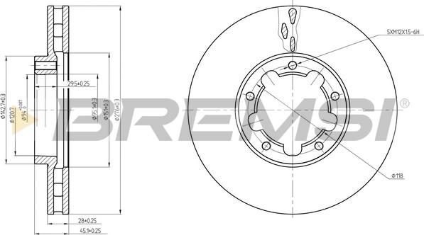 Bremsi CD5326V - Гальмівний диск avtolavka.club