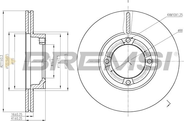 Bremsi CD6941V - Гальмівний диск avtolavka.club