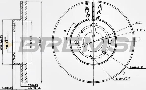 Bremsi CD6959V - Гальмівний диск avtolavka.club