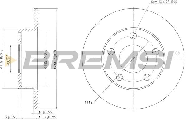 Bremsi CD6952S - Гальмівний диск avtolavka.club