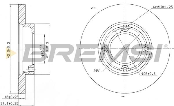 Bremsi CD6968S - Гальмівний диск avtolavka.club