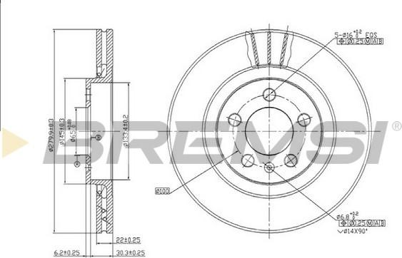 Bremsi CD6928V - Гальмівний диск avtolavka.club