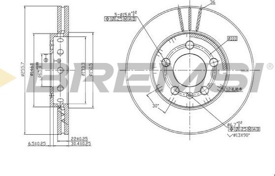 Bremsi CD6927V - Гальмівний диск avtolavka.club