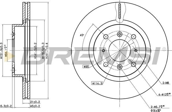 Bremsi CD6453V - Гальмівний диск avtolavka.club