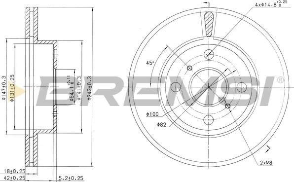 Bremsi CD6407V - Гальмівний диск avtolavka.club