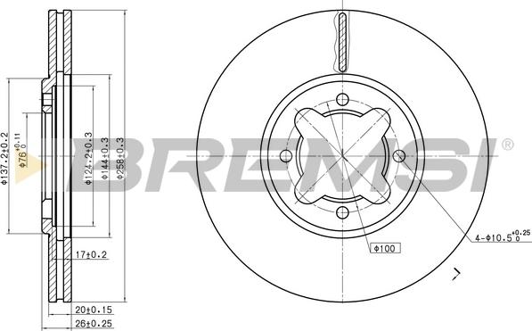 Bremsi CD6410V - Гальмівний диск avtolavka.club