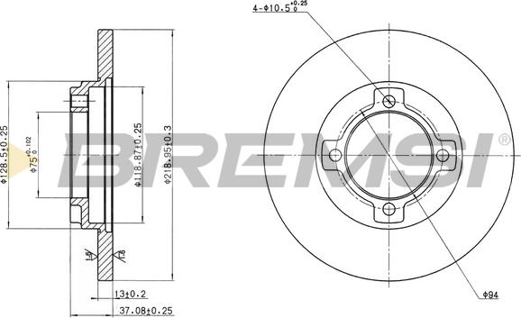 Bremsi CD6429S - Гальмівний диск avtolavka.club