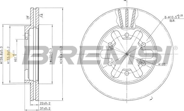 Bremsi CD6421V - Гальмівний диск avtolavka.club